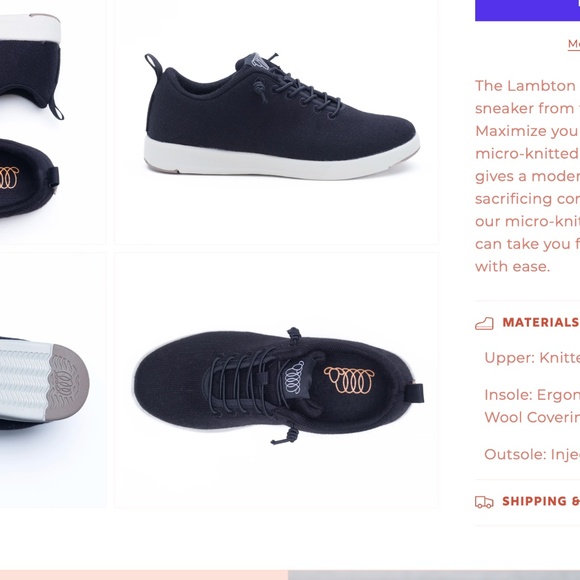 Woolloomooloo Lambton merino wool tennis sneakers black - Picture 9 of 9